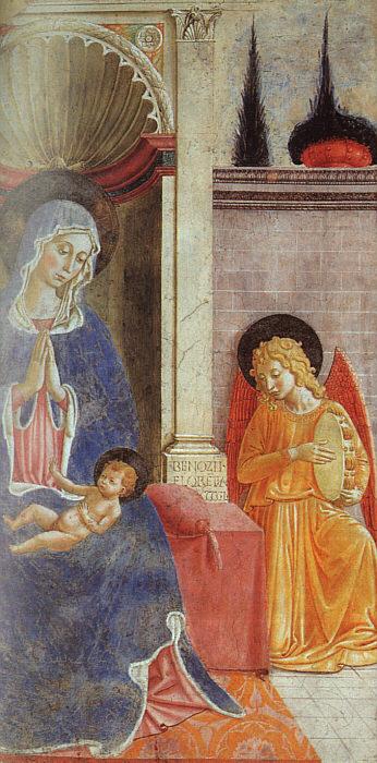 Madonna and Child with Angel Playing Music, Benozzo Gozzoli